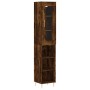 Aparador de madera contrachapada roble ahumado 34,5x34x180 cm de vidaXL, Aparadores - Ref: Foro24-3199358, Precio: 86,07 €, D...