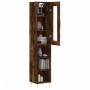 Aparador de madera contrachapada roble ahumado 34,5x34x180 cm de vidaXL, Aparadores - Ref: Foro24-3199358, Precio: 86,07 €, D...