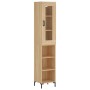 Aparador de madera contrachapada roble Sonoma 34,5x34x180 cm de vidaXL, Aparadores - Ref: Foro24-3199364, Precio: 90,65 €, De...