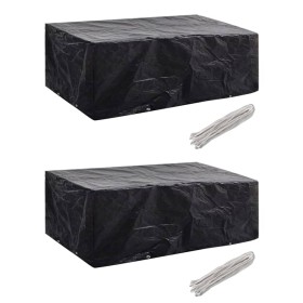 Funda de muebles de jardín 2 uds set ratán 8 personas 8 ojales de vidaXL, Fundas para muebles de jardín - Ref: Foro24-279125,...