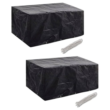 Funda de muebles de jardín 2 uds set ratán 6 personas 10 ojales de vidaXL, Fundas para muebles de jardín - Ref: Foro24-279123...