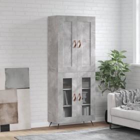 Concrete gray plywood tall sideboard 69.5x34x180 cm by vidaXL, Sideboards - Ref: Foro24-3199597, Price: 143,99 €, Discount: %