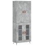 Aparador alto madera contrachapada gris hormigón 69,5x34x180 cm de vidaXL, Aparadores - Ref: Foro24-3199597, Precio: 144,18 €...