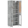 Aparador alto madera contrachapada gris hormigón 69,5x34x180 cm de vidaXL, Aparadores - Ref: Foro24-3199597, Precio: 144,18 €...