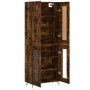 Aparador alto madera contrachapada roble ahumado 69,5x34x180 cm de vidaXL, Aparadores - Ref: Foro24-3199598, Precio: 143,99 €...