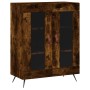 Aparador alto madera contrachapada roble ahumado 69,5x34x180 cm de vidaXL, Aparadores - Ref: Foro24-3199598, Precio: 143,99 €...