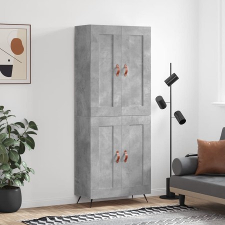 Concrete gray plywood tall sideboard 69.5x34x180 cm by vidaXL, Sideboards - Ref: Foro24-3199661, Price: 141,79 €, Discount: %