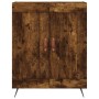 Aparador alto madera contrachapada roble ahumado 69,5x34x180 cm de vidaXL, Aparadores - Ref: Foro24-3199662, Precio: 135,51 €...