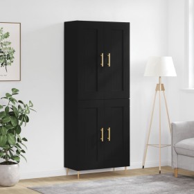 Aparador alto madera contrachapada negro 69,5x34x180 cm de vidaXL, Aparadores - Ref: Foro24-3199674, Precio: 151,69 €, Descue...