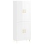 Aparador alto madera contrachapada blanco brillo 69,5x34x180 cm de vidaXL, Aparadores - Ref: Foro24-3199675, Precio: 151,04 €...