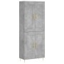 Aparador alto madera contrachapada gris hormigón 69,5x34x180 cm de vidaXL, Aparadores - Ref: Foro24-3199677, Precio: 133,22 €...