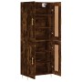 Aparador alto madera contrachapada roble ahumado 69,5x34x180 cm de vidaXL, Aparadores - Ref: Foro24-3199678, Precio: 132,99 €...