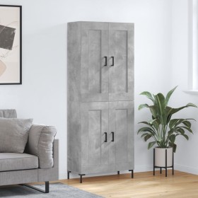 Concrete gray plywood tall sideboard 69.5x34x180 cm by vidaXL, Sideboards - Ref: Foro24-3199685, Price: 138,45 €, Discount: %