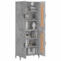 Aparador alto madera contrachapada gris hormigón 69,5x34x180 cm de vidaXL, Aparadores - Ref: Foro24-3199685, Precio: 138,99 €...