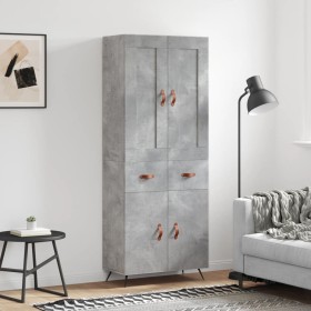 Aparador alto madera contrachapada gris hormigón 69,5x34x180 cm de vidaXL, Aparadores - Ref: Foro24-3199853, Precio: 142,99 €...