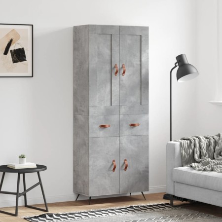 Aparador alto madera contrachapada gris hormigón 69,5x34x180 cm de vidaXL, Aparadores - Ref: Foro24-3199853, Precio: 143,26 €...