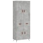 Aparador alto madera contrachapada gris hormigón 69,5x34x180 cm de vidaXL, Aparadores - Ref: Foro24-3199853, Precio: 143,26 €...