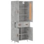 Aparador alto madera contrachapada gris hormigón 69,5x34x180 cm de vidaXL, Aparadores - Ref: Foro24-3199853, Precio: 143,26 €...