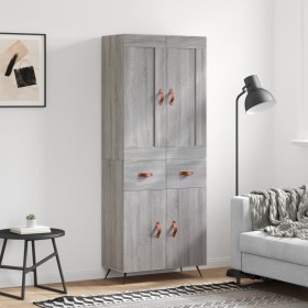 Aparador alto madera contrachapada gris sonoma 69,5x34x180 cm de vidaXL, Aparadores - Ref: Foro24-3199855, Precio: 146,99 €, ...