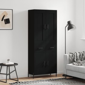 Aparador alto madera contrachapada negro 69,5x34x180 cm de vidaXL, Aparadores - Ref: Foro24-3199882, Precio: 164,74 €, Descue...