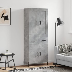 Aparador alto madera contrachapada gris hormigón 69,5x34x180 cm de vidaXL, Aparadores - Ref: Foro24-3199885, Precio: 154,93 €...