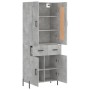 Aparador alto madera contrachapada gris hormigón 69,5x34x180 cm de vidaXL, Aparadores - Ref: Foro24-3199885, Precio: 149,48 €...