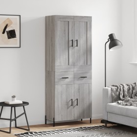 Aparador alto madera contrachapada gris sonoma 69,5x34x180 cm de vidaXL, Aparadores - Ref: Foro24-3199887, Precio: 158,93 €, ...