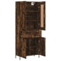 Aparador alto madera contrachapada roble ahumado 69,5x34x180 cm de vidaXL, Aparadores - Ref: Foro24-3199886, Precio: 165,99 €...