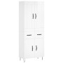 Aparador alto madera contrachapada blanco brillo 69,5x34x180 cm de vidaXL, Aparadores - Ref: Foro24-3199907, Precio: 165,82 €...