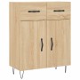 High oak-colored plywood sideboard 69.5x34x180 cm by vidaXL, Sideboards - Ref: Foro24-3199908, Price: 140,94 €, Discount: %