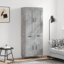 Aparador alto madera contrachapada gris hormigón 69,5x34x180 cm de vidaXL, Aparadores - Ref: Foro24-3199909, Precio: 141,99 €...