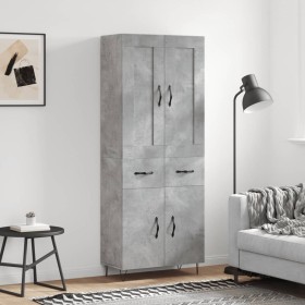 Concrete gray plywood tall sideboard 69.5x34x180 cm by vidaXL, Sideboards - Ref: Foro24-3199909, Price: 141,99 €, Discount: %