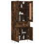 Aparador alto madera contrachapada roble ahumado 69,5x34x180 cm de vidaXL, Aparadores - Ref: Foro24-3199910, Precio: 139,99 €...