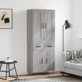 High sideboard sonoma gray plywood 69.5x34x180 cm by vidaXL, Sideboards - Ref: Foro24-3199911, Price: 163,99 €, Discount: %