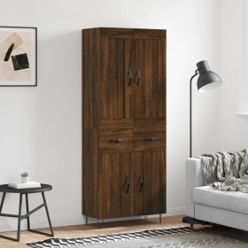 Tall oak brown plywood sideboard 69.5x34x180 cm by vidaXL, Sideboards - Ref: Foro24-3199912, Price: 145,99 €, Discount: %