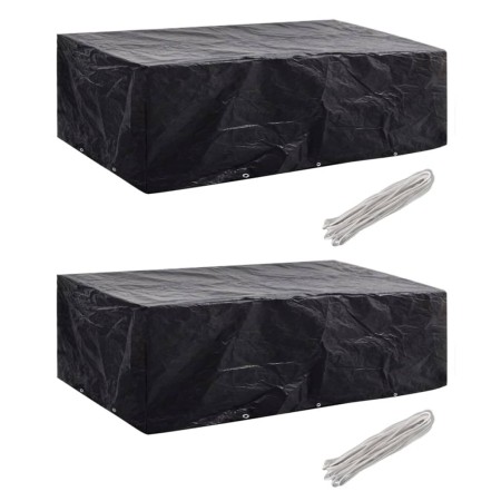 Funda de muebles de jardín 2 uds set ratán 8 personas 10 ojales de vidaXL, Fundas para muebles de jardín - Ref: Foro24-279124...