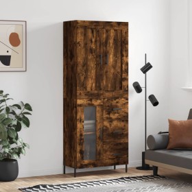 Aparador alto madera contrachapada roble ahumado 69,5x34x180 cm de vidaXL, Aparadores - Ref: Foro24-3199950, Precio: 187,99 €...