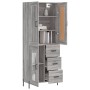 Aparador alto madera contrachapada gris sonoma 69,5x34x180 cm de vidaXL, Aparadores - Ref: Foro24-3199951, Precio: 177,99 €, ...