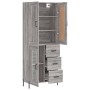 Aparador alto madera contrachapada gris sonoma 69,5x34x180 cm de vidaXL, Aparadores - Ref: Foro24-3199951, Precio: 177,99 €, ...