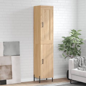 Aparador de madera contrachapada roble Sonoma 34,5x34x180 cm de vidaXL, Aparadores - Ref: Foro24-3200140, Precio: 102,99 €, D...