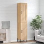 Aparador de madera contrachapada roble Sonoma 34,5x34x180 cm de vidaXL, Aparadores - Ref: Foro24-3200140, Precio: 102,02 €, D...