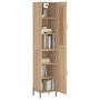 Aparador de madera contrachapada roble Sonoma 34,5x34x180 cm de vidaXL, Aparadores - Ref: Foro24-3200140, Precio: 102,02 €, D...