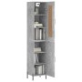 Aparador de madera contrachapada gris hormigón 34,5x34x180 cm de vidaXL, Aparadores - Ref: Foro24-3200141, Precio: 103,36 €, ...