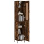 Aparador de madera contrachapada roble ahumado 34,5x34x180 cm de vidaXL, Aparadores - Ref: Foro24-3200142, Precio: 104,99 €, ...