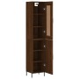 Aparador alto madera contrachapada roble marrón 34,5x34x180 cm de vidaXL, Aparadores - Ref: Foro24-3200144, Precio: 107,51 €,...