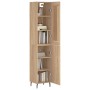 Aparador de madera contrachapada roble Sonoma 34,5x34x180 cm de vidaXL, Aparadores - Ref: Foro24-3200148, Precio: 100,22 €, D...