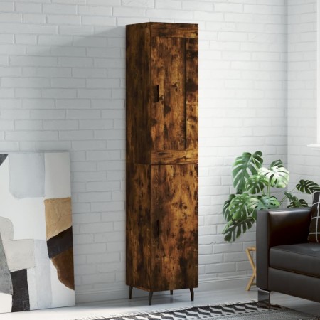 Aparador de madera contrachapada roble ahumado 34,5x34x180 cm de vidaXL, Aparadores - Ref: Foro24-3200150, Precio: 110,99 €, ...