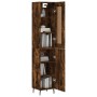 Aparador de madera contrachapada roble ahumado 34,5x34x180 cm de vidaXL, Aparadores - Ref: Foro24-3200150, Precio: 110,99 €, ...