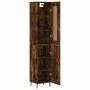 Aparador de madera contrachapada roble ahumado 34,5x34x180 cm de vidaXL, Aparadores - Ref: Foro24-3200150, Precio: 110,99 €, ...