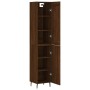 Aparador alto madera contrachapada roble marrón 34,5x34x180 cm de vidaXL, Aparadores - Ref: Foro24-3200152, Precio: 113,56 €,...